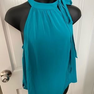 Eloquii Teal halter tie-neck blouse